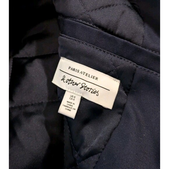 Paris Atelier & Other Stories Cotton Rain Repellent Bomber Jacket Women's Size 6 - Picture 3 of 6